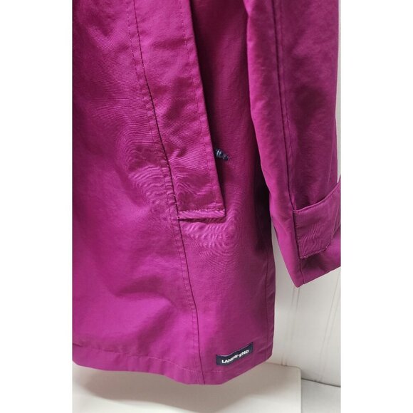 Lands End Womens Squall Hooded Rain Coat Magenta Size XL - Picture 3 of 16